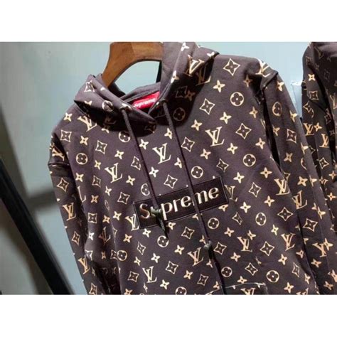 supreme lv hoodie brown|supreme hoodie louis vuitton.